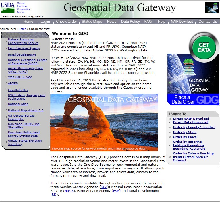 Image of Geospatial Data Gateway