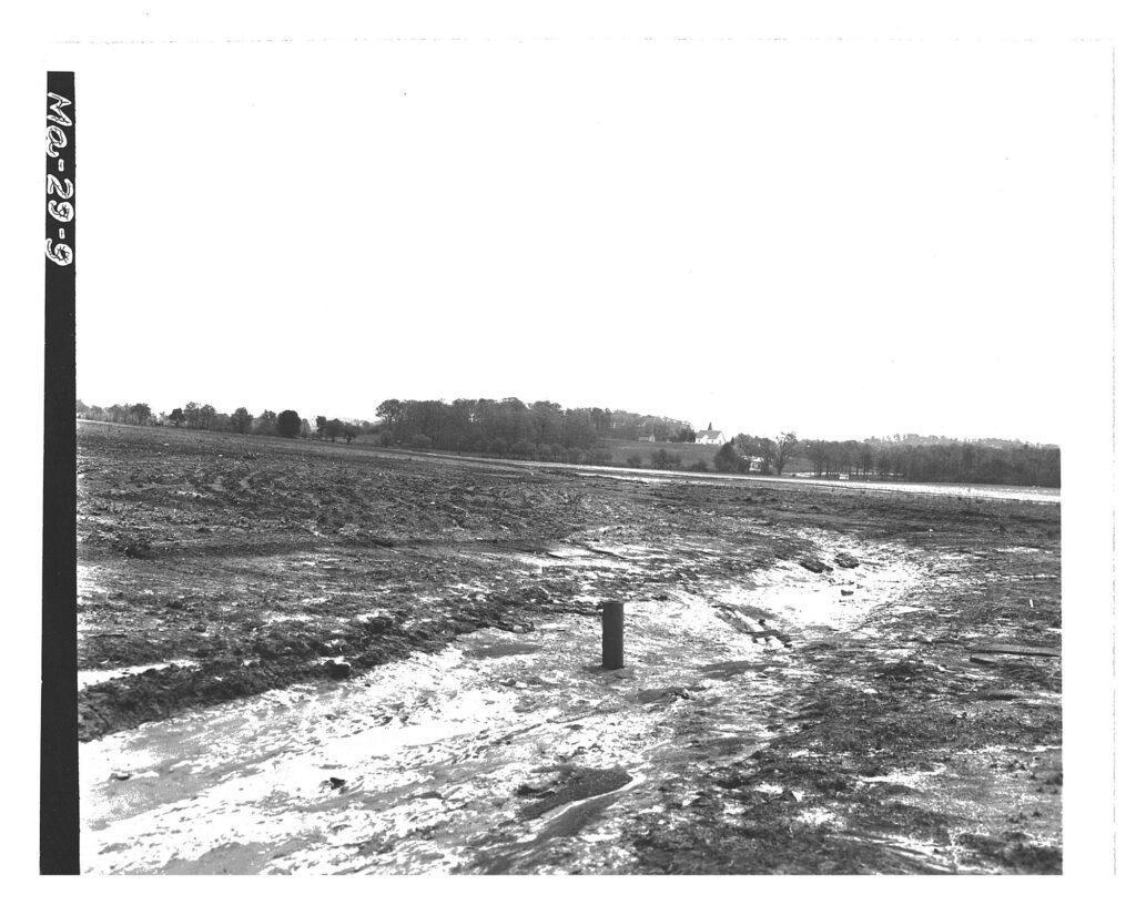 Erosion of farmland after storm on May 1956. Red House, Maryland