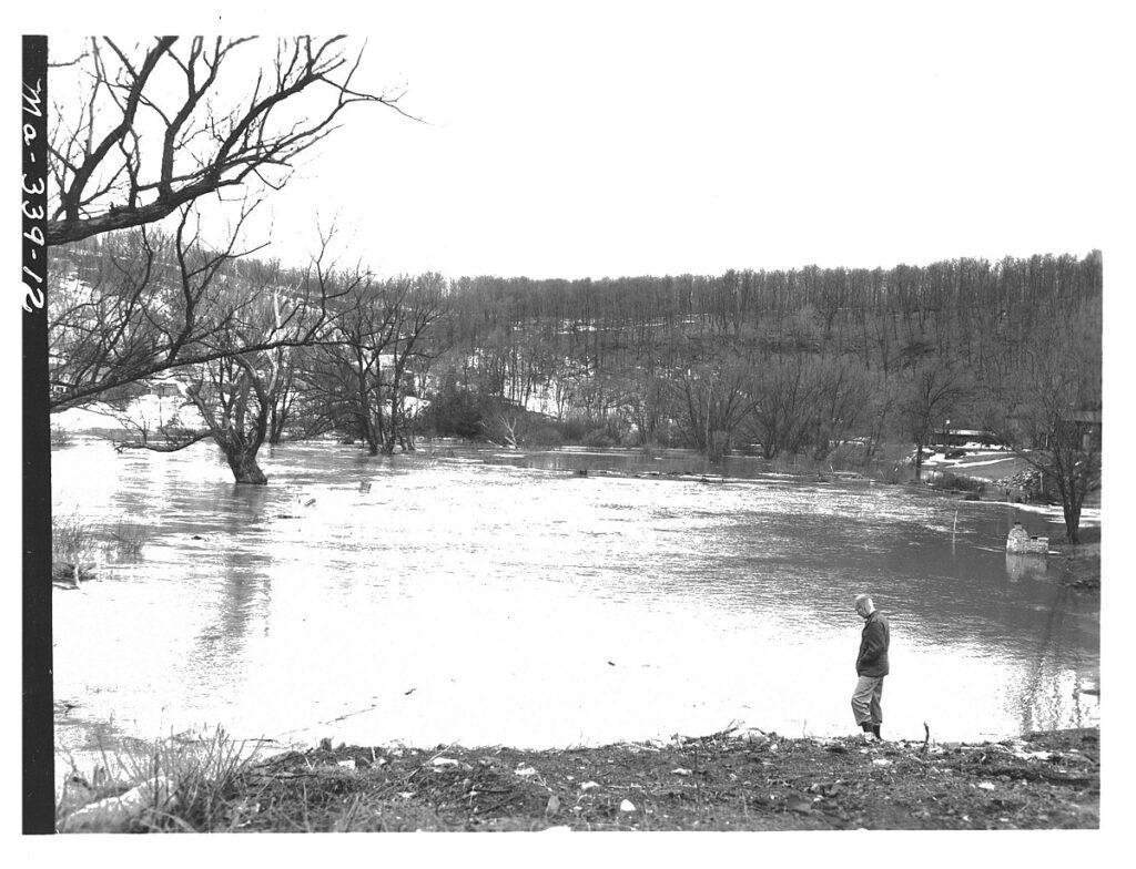 View of flooding in Oakland, Maryland.
