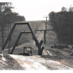 Heavy equipment building a sky slope