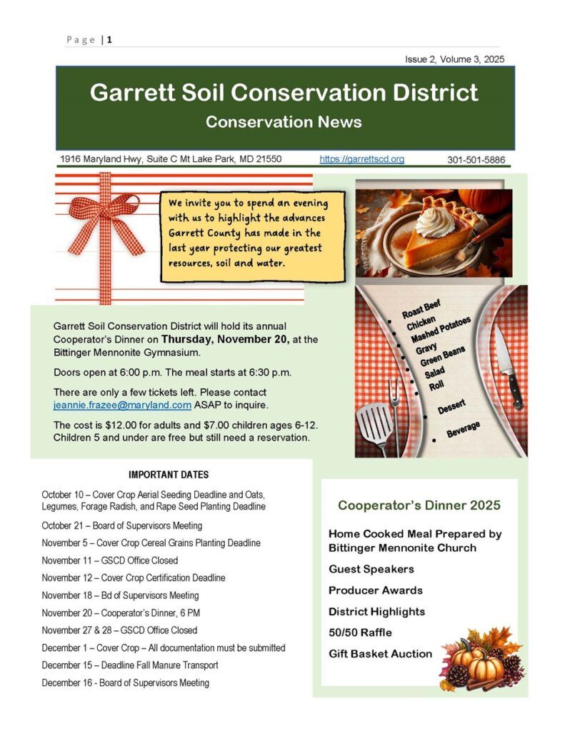 Garrett Soil Conservation District November 2025 Newsletter