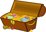 Decorative - Treasure trunk including gold and books