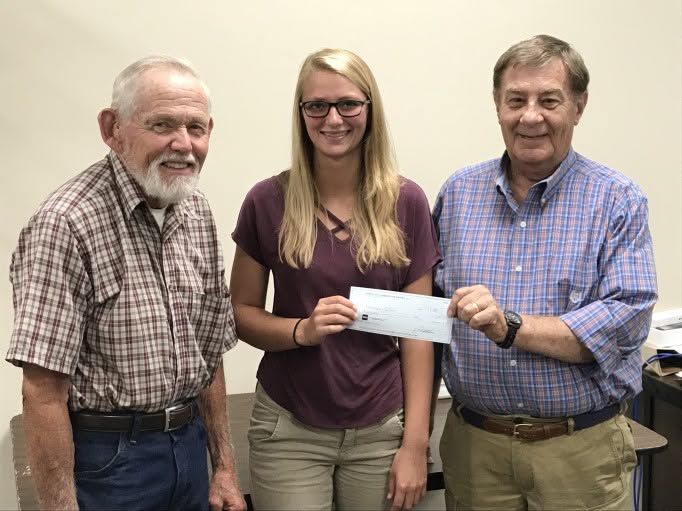 2018 GSCD scholarship winner Francesca Gillion with Board members George Bishoff and Smokey Stanton