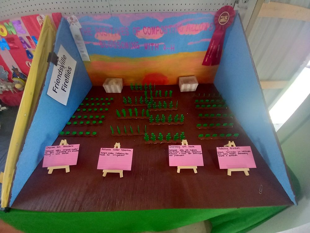 A display showing a garden.